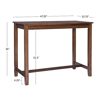 Linon Claridge Rustic Wood 36 inch Height Pub Table - color: Rustic Brown, size: Counter Height
