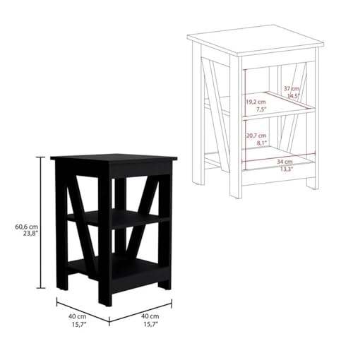 Tuhome Greter Floating Nightstand, 24" Tall Bedside Table with 2 Drawers & Open Shelf, Engineered Wood Night Stand for Bedroom, Narrow Small Nightstand in White or Black