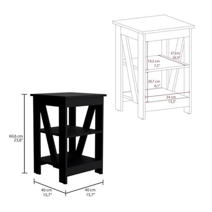 Tuhome Greter Floating Nightstand, 24" Tall Bedside Table with 2 Drawers & Open Shelf, Engineered Wood Night Stand for Bedroom, Narrow Small Nightstand in White or Black