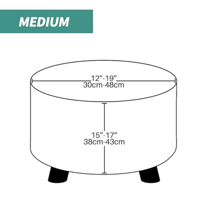 MAXIJIN Velvet Ottoman Slipcover - Round Foot Stool Cover - Thick Washable Beige Medium Size - color: Beige, size: 14"D x 14"W x 15"H