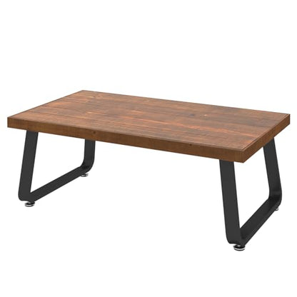 Rustic Coffee Table, Industrial Solid Wooden Tea Table,39 Inch | Farmhouse Real Wood Center Coffee Table, Modern Minimalist Rectangle Cocktail Table - size: 39 inch