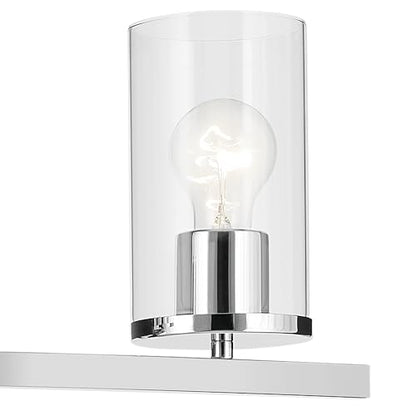 Kichler Crosby 1-Light Bathroom Wall Light, Chrome | Clear glass wall light for bathrooms, hallways and bedrooms (4.5" x 9.25"), 45495CHCLR - color: Chrome, size: 1 Light, style: Clear Glass