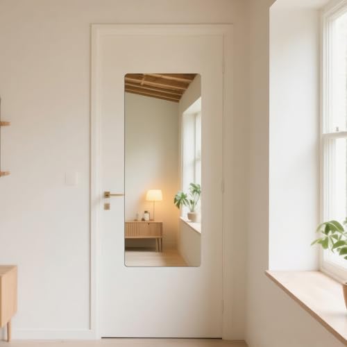 iCAGY Acrylic Full Body Self-Adhesive Shatterproof Mirror | Ultra-Thin, Lightweight, Frameless, Easy Install, Wall Mirror for Home Gym, Bedroom, Closet Door, Rectangle, 16"x 47", 2PCS - size: 47"L x 16"W Rectangle