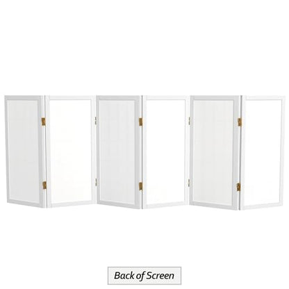 2 ft. Short Desktop Window Pane Shoji Screen - White - 6 Panels - color: White, size: 6 Panel