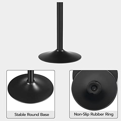 HOOBRO Bar Table, Height-Adjustable Round Pub Table 27-35.4 Inches, Cocktail Table with Sturdy Base, Modern Style, Easy to Assemble, Suitable for Small Space, Black BK58BT01G1 - color: Black