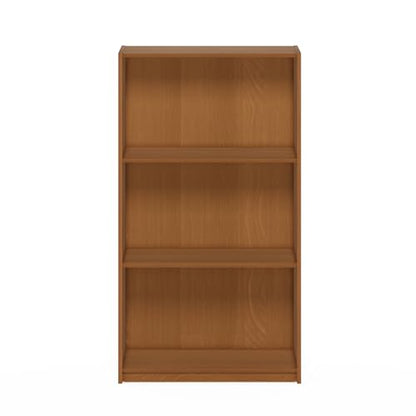 Furinno Basic Book Shelf, 3-Tier Modern Bookshelf, Bookcase with Open Shelves, 9.3 x 21.8 x 39.5, for Living Room, Bedroom, Home Office, Natural Oak - color: Natural Oak, size: 3-Tier