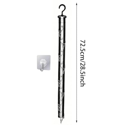 Plush Doll Hanging Storage Rope Display Rack with 8 Clips – Wall Hanging Organizer for Keychain Plushies, Mini Toys– Holds up to 3kg (2 PCS Monochrome) - color: 2 PCS Monochrome