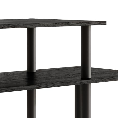 Simple 3-Tier TV Stand with Open Storage Shelves, for TVs up to 50", Black - color: Black
