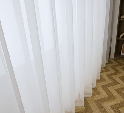 PI Sheer White Curtains 84 Inch Length, Solid Voile with Grommet Top for Living Room/Bedroom (W52 X L84 Inch, 2 Panels)… - color: Optical White, size: 52"W x 84"L (Pack of 2)