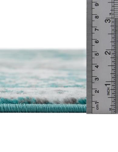 Rugs.com - Monte Carlo Rug – 2' x 3' 1 Turquoise Easy-Clean Rug – Ideal for Entryways, Kitchens, and Small Spaces - color: Turquoise, size: 2'2" x 3' (Rectangular)