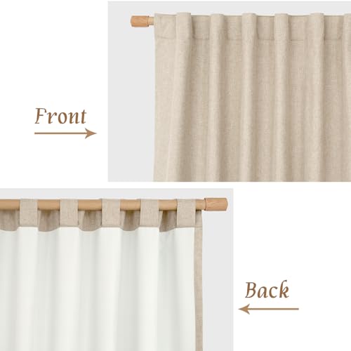 Full Blackout Linen Kitchen Window Curtains 36 Inches 2 Panels | Window Curtains for Cafe, Bathroom, Basement, Privacy Protected Drapes, White Liner, Rod Pocket Back Tab, 29 x 36 Inch, Linen - color: Linen, size: 29"W x 36"L (Pack of 2)