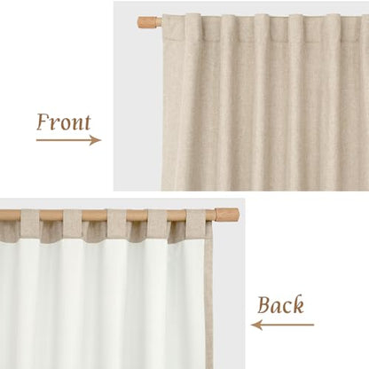 Full Blackout Linen Kitchen Window Curtains 36 Inches 2 Panels | Window Curtains for Cafe, Bathroom, Basement, Privacy Protected Drapes, White Liner, Rod Pocket Back Tab, 29 x 36 Inch, Linen - color: Linen, size: 29"W x 36"L (Pack of 2)