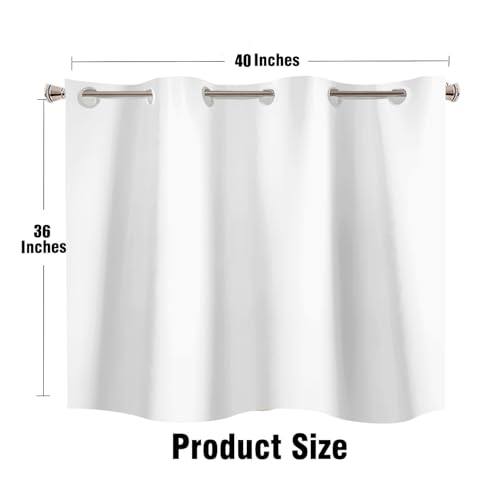 TOMOZ No Hook Bathroom Window Curtain, Narrow Short Fabric Privacy Waterproof Shower Window Curtain with Hooks, Small Window Curtains for Bathroom, Kitchen, Width 40 x Length 36 Inch - size: 40"W x 36"L (Pack of 1)