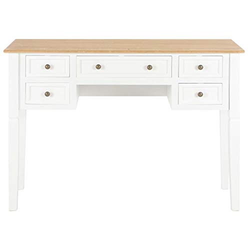 Home Office Desk,Modern Minimalist Style Game Table,Writing Desk for Student Study, Bedroom Dresser,Writing Desk White 43.1"x17.7"x30.5" Wood