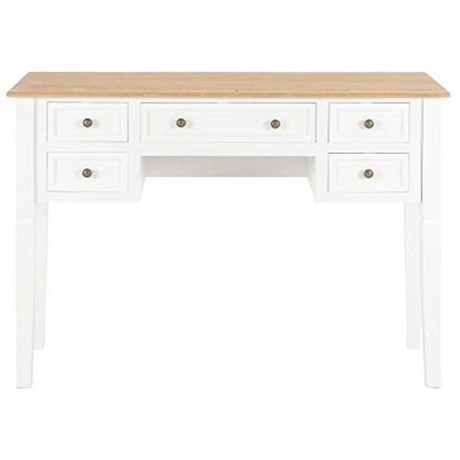 Home Office Desk,Modern Minimalist Style Game Table,Writing Desk for Student Study, Bedroom Dresser,Writing Desk White 43.1"x17.7"x30.5" Wood