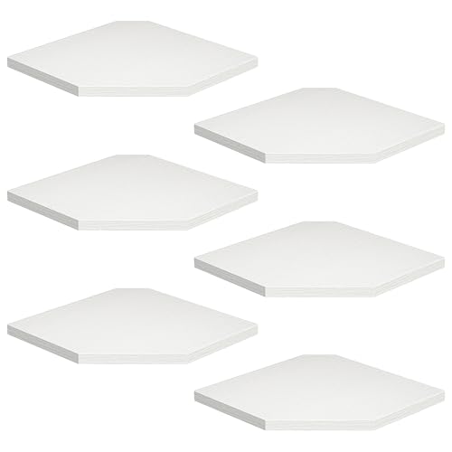 Fun Memories Corner Shelf Wall Mount, Floating Corner Shelves, Set of 6 Corner Wall Shelf Organizer, Rustic Wood Wall Storage Display Shelves for Living Room Bedroom Bathroom Kitchen, Rustic White - color: White, size: 7" x 7", Set of 6