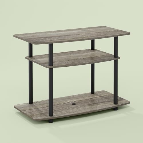Arau TV Stand for up to 32 inch TV, Entertainment Center with Open Shelves, Easy Assembly, for Living Room, Olive Oak/Black - color: Olive Oak/Black
