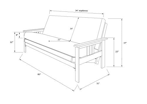 Kodiak Furniture Monterey Futon Set with Storage Drawers, with Espresso Base and Peter's Cabin Mattress - color: Peter's Cabin, size: Drawers Included, style: Espresso Finish