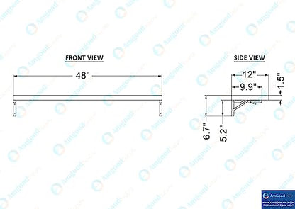 AmGood Stainless Steel Folding Wall Shelf 12 in. x 48 in. | NSF | Concession Stand, Food Truck, Kitchen, Restaurant, Garage, Laundry, Utility Room - size: 48" Long X 12" Deep