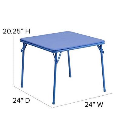 Flash Furniture Mindy Kids Folding Table, Blue | Vinyl Padded Top, Powder Coated Locking Legs, Daycare - color: Blue, size: Table