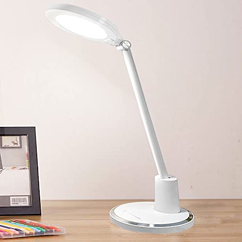 Desk Lamp, 7W LED Eye-Caring Dimmable Table Lamps with USB Charging Port, Flexible Gooseneck, Touch Control, Portable Folding LED Office Lamps, Students Kids Studying Reading Desk Light