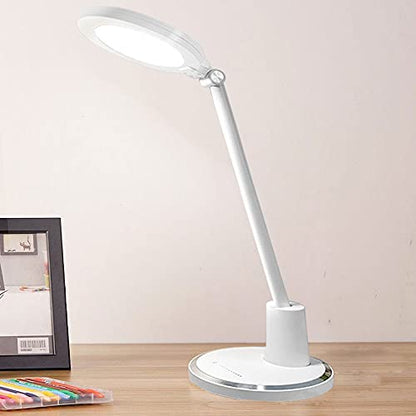 Desk Lamp, 7W LED Eye-Caring Dimmable Table Lamps with USB Charging Port, Flexible Gooseneck, Touch Control, Portable Folding LED Office Lamps, Students Kids Studying Reading Desk Light