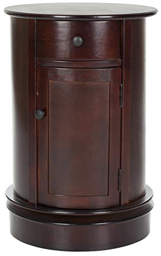 SAFAVIEH Furniture - Tabitha 1-Drawer Accent Table - Dark Cherry - Solid Wood - Farmhouse Storage Design - Ideal for Living Room, Entryway, 17.7"W x 17.7"D x 26"H - Fully Assembled (AMH5712D) - color: Dark Cherry