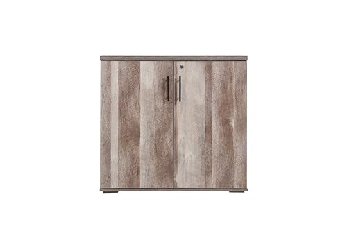 MMT Furniture Designs Ltd Office Storage Cabinet 2 Door Locking - File Cabinet Organiser Cupboard - Wooden Filing Cabinet 31.5" Long (Classic Oak) - color: Classic Oak