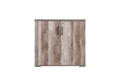 MMT Furniture Designs Ltd Office Storage Cabinet 2 Door Locking - File Cabinet Organiser Cupboard - Wooden Filing Cabinet 31.5" Long (Classic Oak) - color: Classic Oak