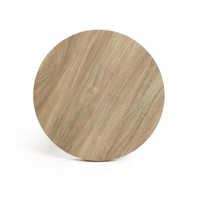LuxenHome Round End Table,19" Small Side Table for Living Room, Dark Oak | Wooden Couch Side Tables With 3 Pillar Legs, Accent Table for Living Room, Bedroom - color: Dark Oak-s