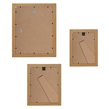 Americanflat Set of 7 Picture Frames with Shatter-Resistant Glass - Gallery Wall Frame Set with One 11x14, Two 8x10 and Four 5x7 Frames - Signature Collection - Dark Oak | Includes one 11x14, two 8x10 and four 5x7, shatter-resistant glass, hanging hardwar