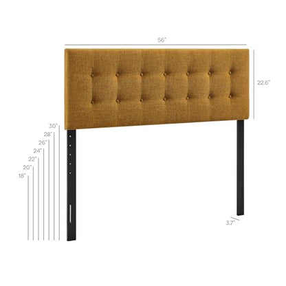 Modway Emily Full Size Performance Fabric Headboard in Copper - Linen-Like Upholstery with Button Tufting and 7 Adjustable Height Positions - color: Copper, size: Full