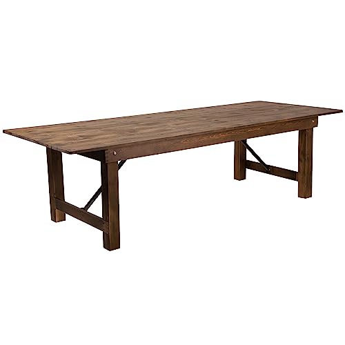 Flash Furniture Hercules 108x40 in Folding Table | Commercial Grade, Foldable Locking Legs, Farmhouse, Rustic