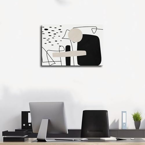 Minimalist Black & White Line Art Wall Decor Poster Wall Art Decor Print Picture Paintings for Living Room Bedroom Decoration Unframe 12x18inch