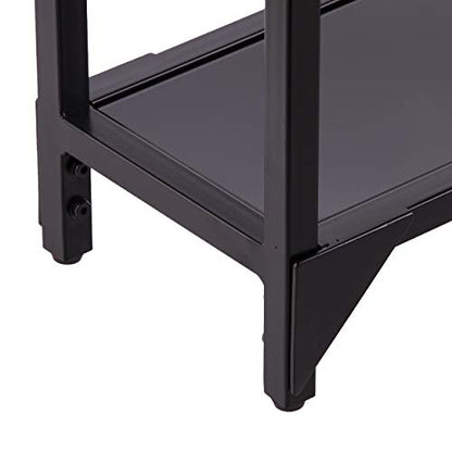 SEI Furniture Bergen Narrow Metal Console Table, Dining Room With Open Concept Living Space Glam Style Powder-Coated Iron, Black - color: Black
