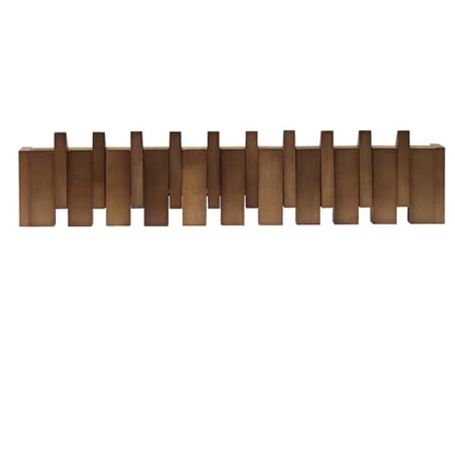 26.8" Wooden Piano Key Coat Rack Wall Mounted, 10 Hooks Natural Walnut Wall Coat Rack, Wall Mounted Coat Rack for Hanging Coats/Hats/Keys/Towels/Bags - size: 10 Hooks