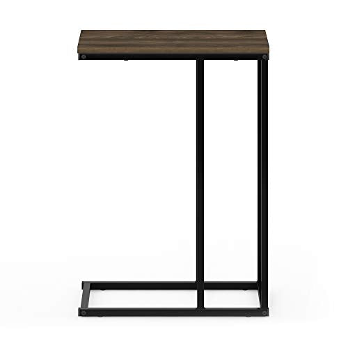 Furinno Camnus Modern Living C Shaped Sofa Side Table, 9.8 in x 17.9 in x 25 in, Columbia Walnut - color: Columbia Walnut, size: C-shape Metal Frame