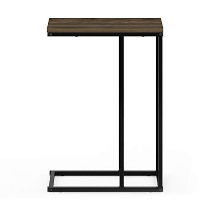Furinno Camnus Modern Living C Shaped Sofa Side Table, 9.8 in x 17.9 in x 25 in, Columbia Walnut - color: Columbia Walnut, size: C-shape Metal Frame