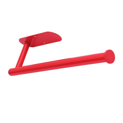 YeeBeny Pink Paper Towel Holder Self Adhesive Drilling for Kitchen Red | Paper Towel Holder As Wall Mount Tissue Rack Dual Install For Under Cabinet Saves Kitchen Counter Space - color: Red