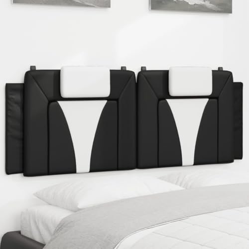 54-inch Double Headboard Cushion, Faux Leather Upholstered Padded Bed Backrest for Reading and Relaxation, Modern Wall-Mounted Bedroom Headboard, Black - color: Black, size: 54 in Double
