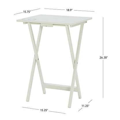 Linon Home Décor Atlas Compass Set Tray Table, Gray - color: Light Gray