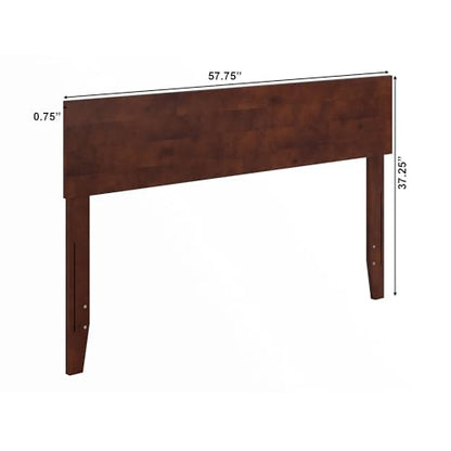 AFI, Orlando Full Adjustable Modern Solid Wood Panel Headboard, Walnut - color: Walnut, size: Full