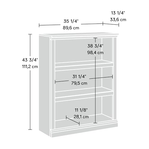 Sauder Miscellaneous Storage 3-Shelf Bookcase/ Book shelf, Sindoori Mango finish - color: Sindoori Mango Finish