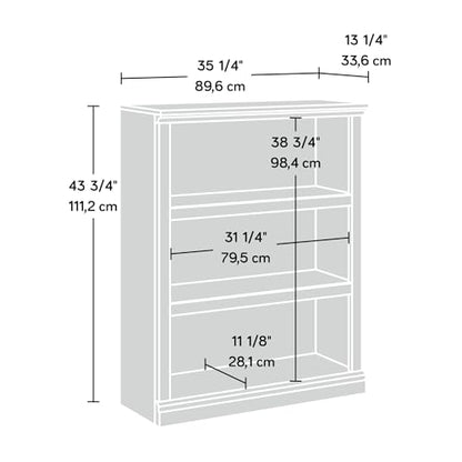 Sauder Miscellaneous Storage 3-Shelf Bookcase/ Book shelf, Sindoori Mango finish - color: Sindoori Mango Finish