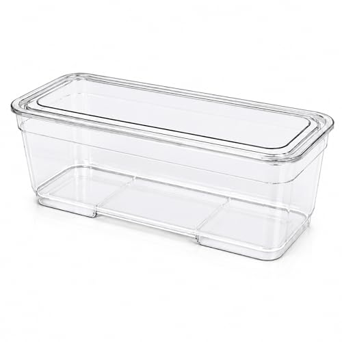 Best Kept 6-Pack Long Storage Bins with Lids, Translucent Clear - size: 6 Long