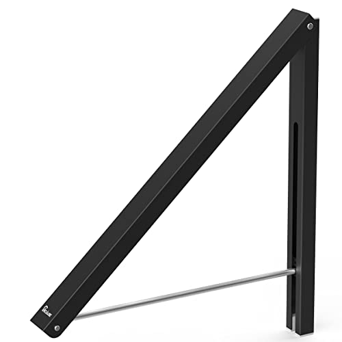 Laundry Room Clothes Rack - Wall Mounted Retractable Folding Clothes Hanger Drying Rack for Laundry Room Closet Storage Organization, Aluminum, Easy Installation (Black) - color: Black