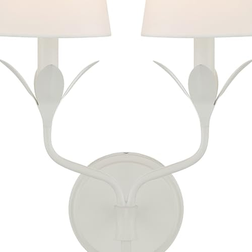 Crystorama Broche 2 Light Matte White Sconce - color: Matte White, size: Width: 12 Inches