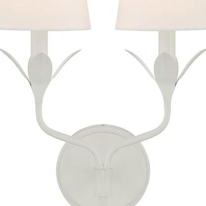 Crystorama Broche 2 Light Matte White Sconce - color: Matte White, size: Width: 12 Inches