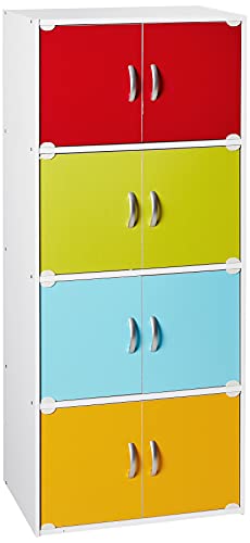 Hodedah Bookcase, 4 Shelf, Rainbow - color: Rainbow