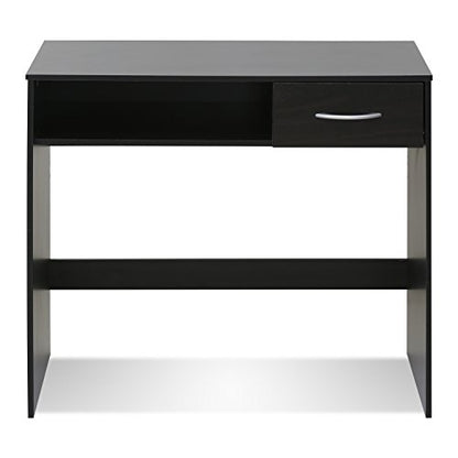 FURINNO JAYA Computer Study Desk with Drawer, Brown | Lower Shelf, Rectangular Computer Study Desk, Office Desk for Home Office, Bedroom - color: Espresso, size: With Drawer, 32.2 in. x 15.5 in.